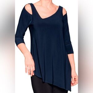 NEW NWT Sympli Canada Women's Nu Focus Women's Tunic Top Navy Blue 14 Angled